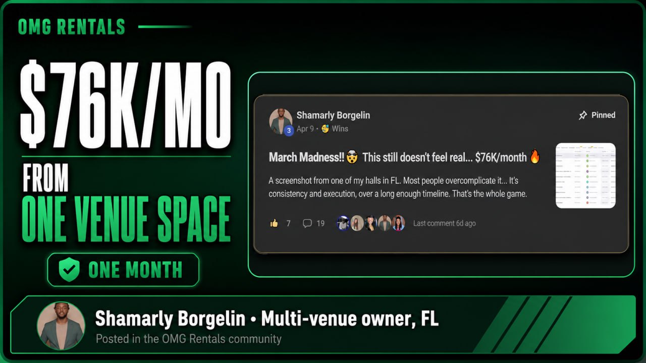 Shamarly Borgelin, multi-venue owner in Florida โ $76,000 in one month from one venue space